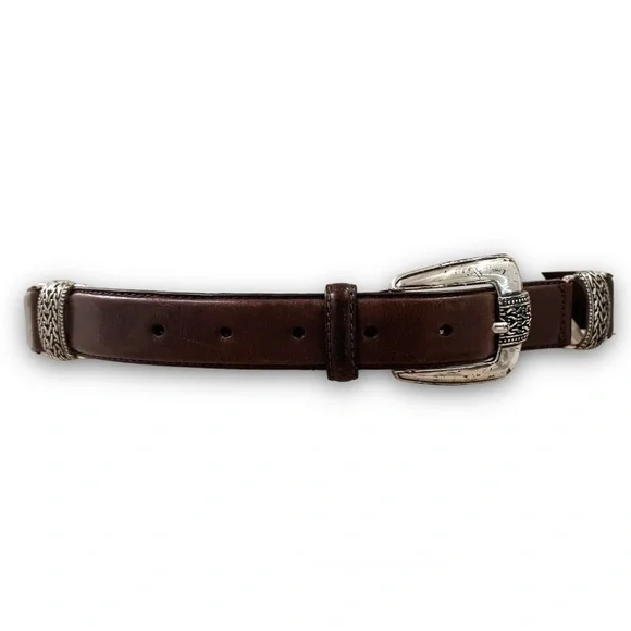 Fossil | Accessories | Vintage 998 Fossil Brown Belt Silver  display picture 1